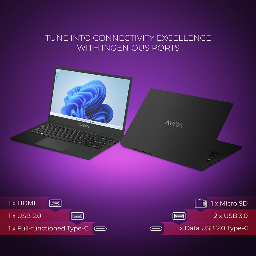 AVITA Liber E 12th Gen Intel core i5 Upto 4.40 GHz 8GB RAM 512GB SSD Expandable Upto 2TB  Windows 11 Home Thin & Light Black 1.84 Kg